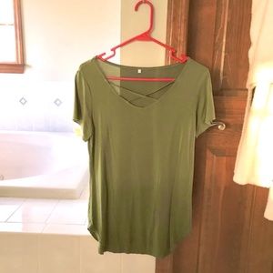 Criss Cross Olive Top